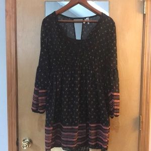 Long sleeve knee length peasant dress